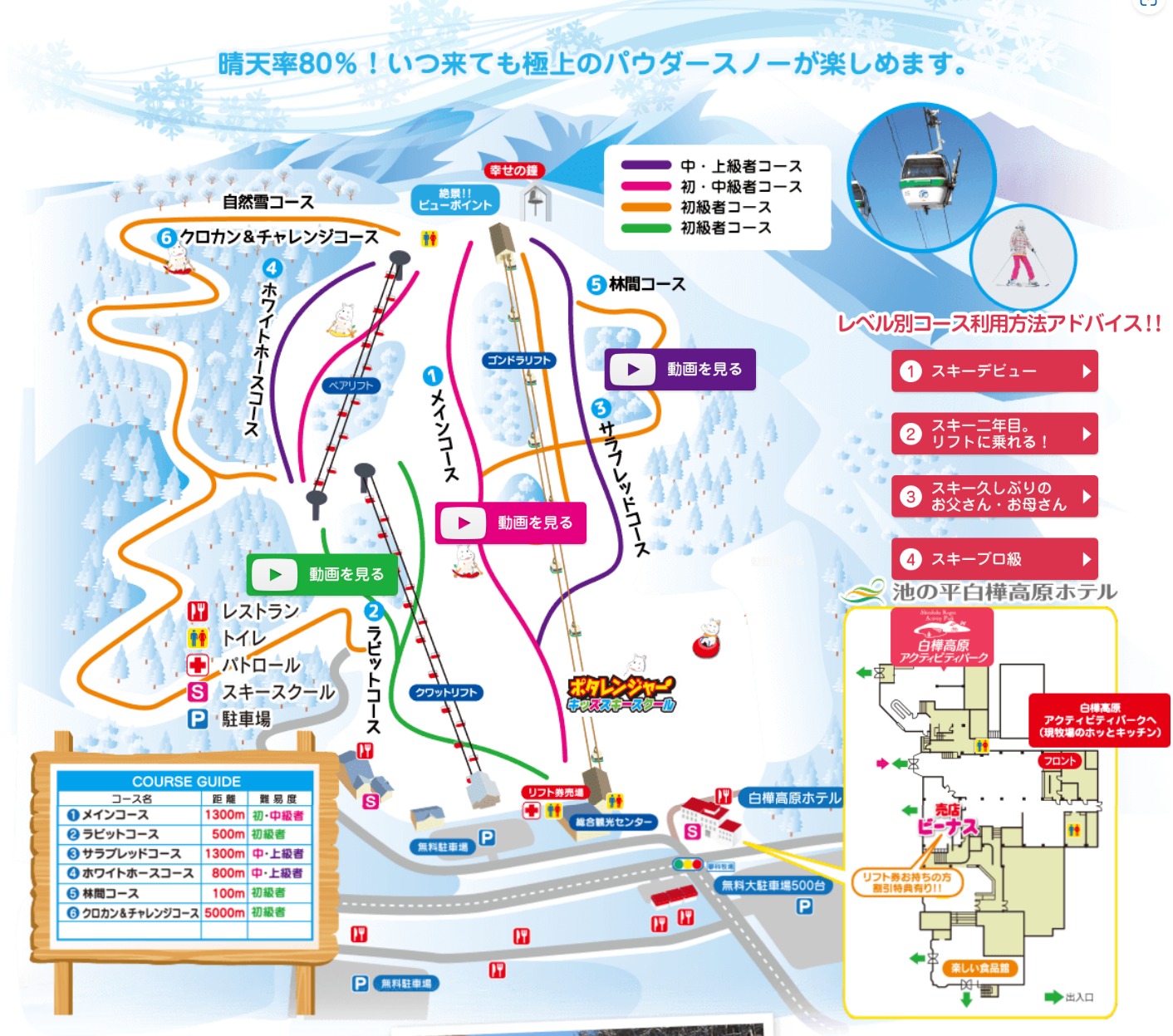 白樺高原國際雪場地圖